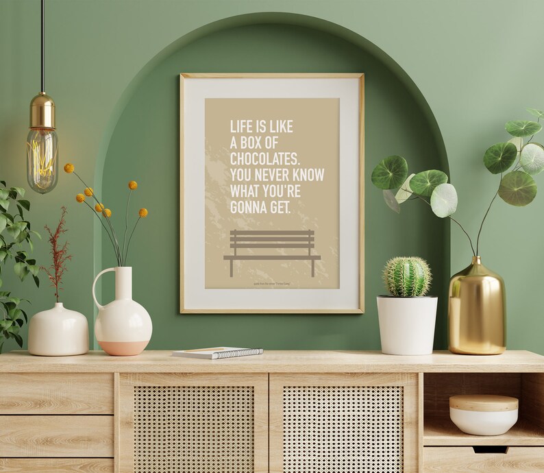 Digital Print Movie Quote Forrest Gump Art Poster Life is Like a Box of Chocolates. You never know what you're gonna get digital art poster image 7