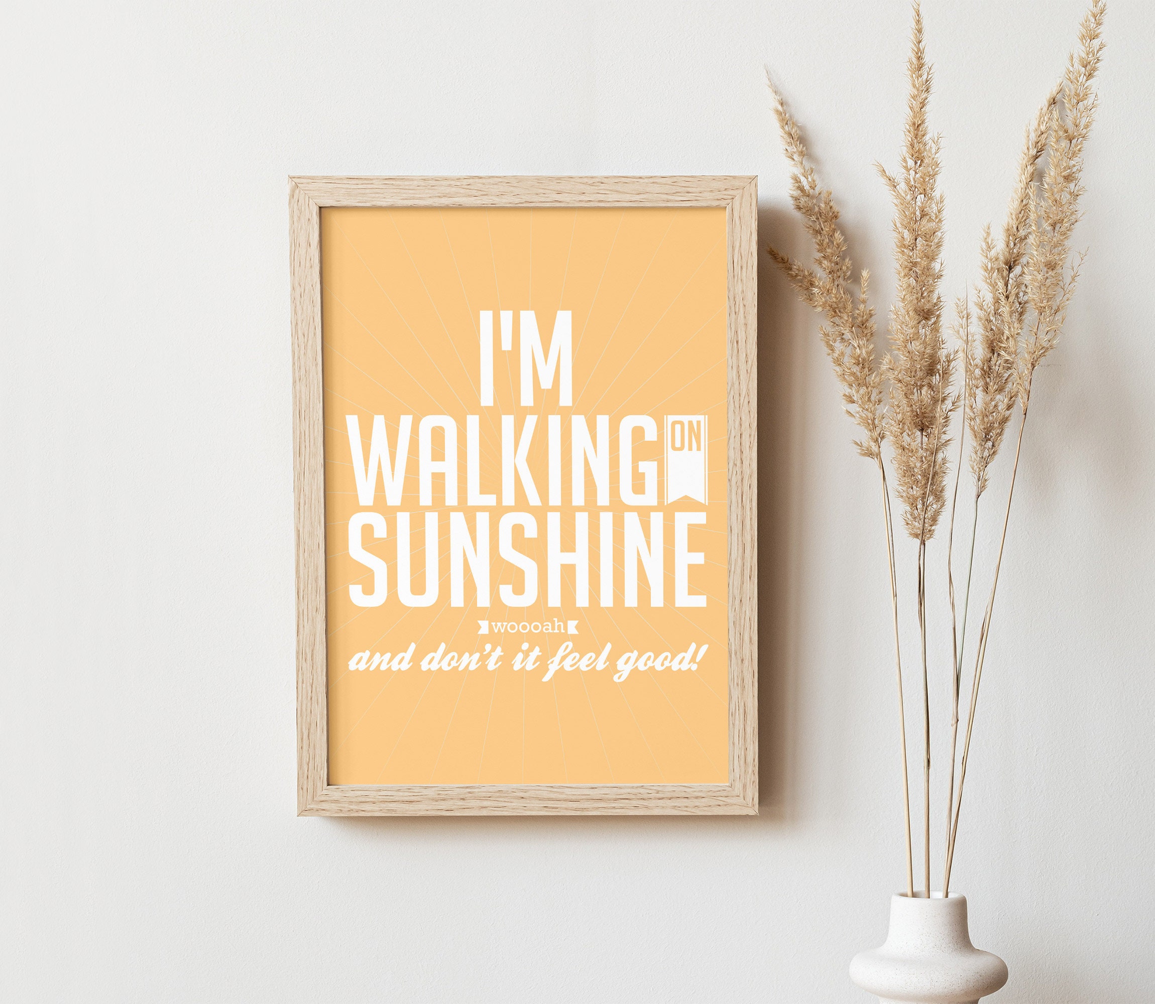 I\'m Digital Inspired Walking Typography Walking Music Etsy Katrina Poster Poster & the - Sunshine Print I\'m Print on Waves Music Sunshine Song on