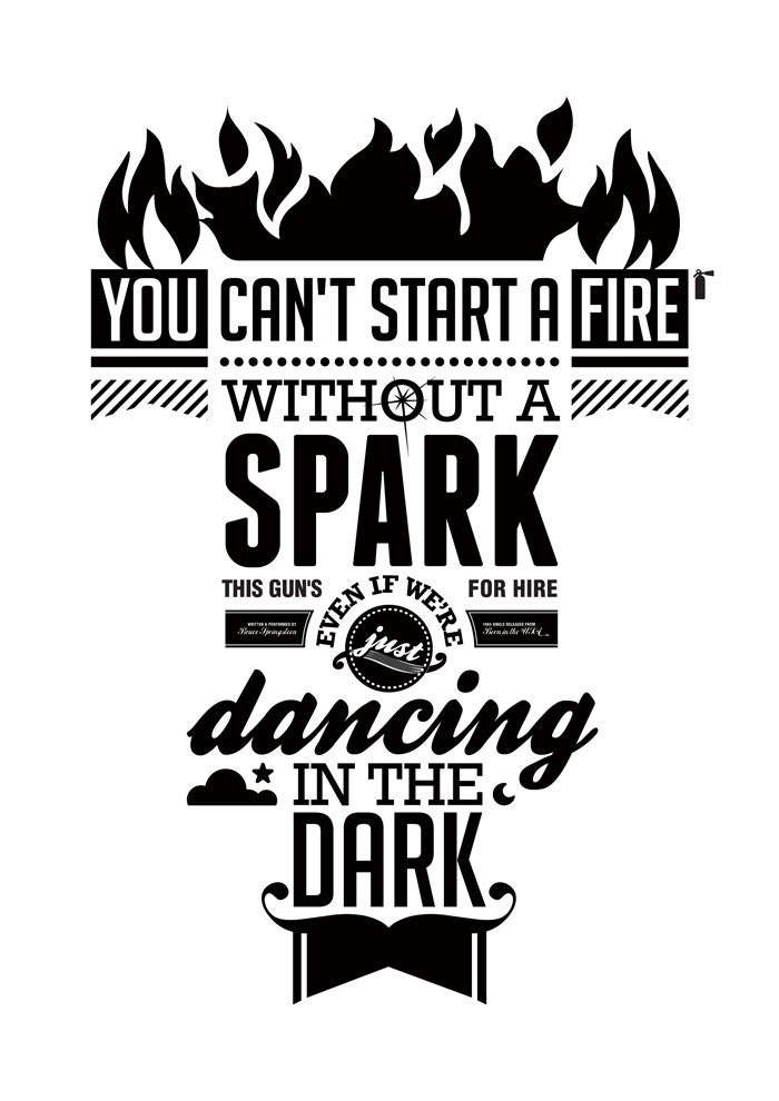 Dancing in the Dark Bruce Springsteen Music Poster Typography Etsy