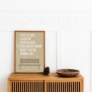 Digital Print Movie Quote Forrest Gump Art Poster Life is Like a Box of Chocolates. You never know what you're gonna get digital art poster image 5