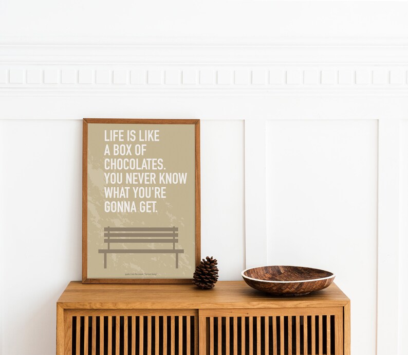 Digital Print Movie Quote Forrest Gump Art Poster Life is Like a Box of Chocolates. You never know what you're gonna get digital art poster image 5