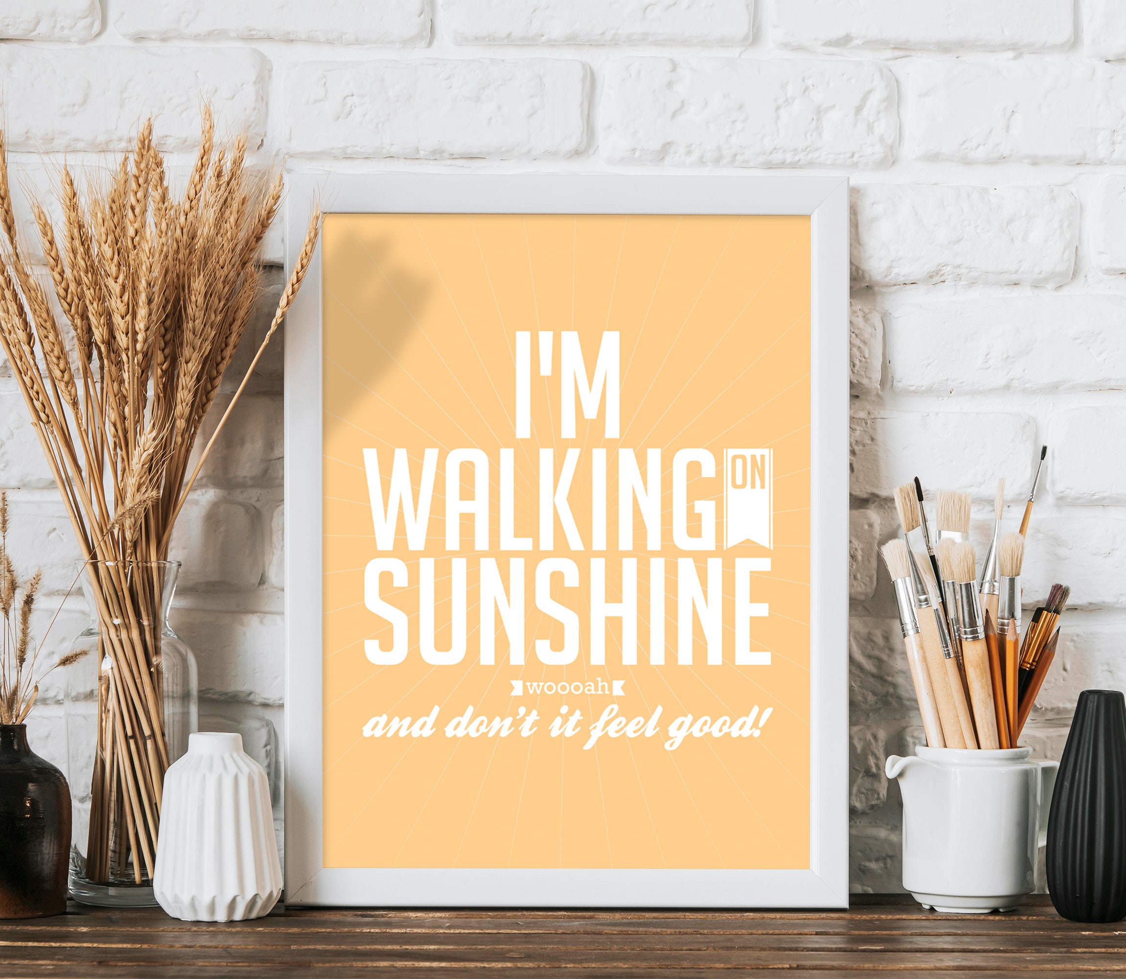 Digital Print I'm Walking on Sunshine Music Poster Typography Print Music  Poster I'm Walking on Sunshine Katrina & the Waves Song Inspired - Etsy