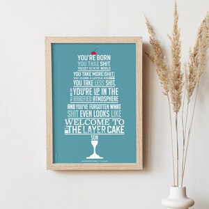 Digital print Layer Cake Movie Quote Poster Typography Poster Facts of life Layer Cake Movie quote Typography Digital Art in blue image 2