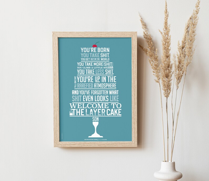 Digital print Layer Cake Movie Quote Poster Typography Poster Facts of life Layer Cake Movie quote Typography Digital Art in blue image 2