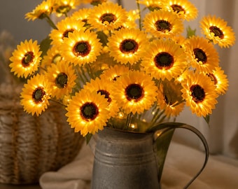 Solar Sunflower Garden Light, Waterproof LED Stake Lamp, Warm White Outdoor Lawn Decor, Solar Courtyard Path Light