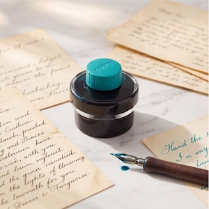 Dye Based Fountain Pen Ink 50ml Glass Bottle Smooth Flow Clog Free for Journaling