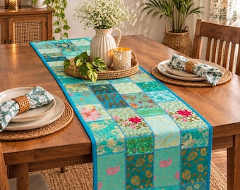 Handgefertigter Tischläufer aus Baumwoll-Patchwork – Weihnachtsgeschenk für Sie