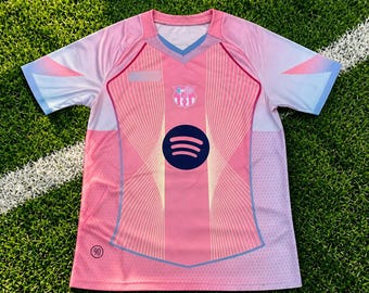 バルセロナ ピンク 2025 ユース サッカーユニフォーム | キッズ サッカーキット | シャツ＆ショーツ