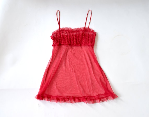 Sexy Lingerie See Through Red Lingerie Nightie Se… - image 2