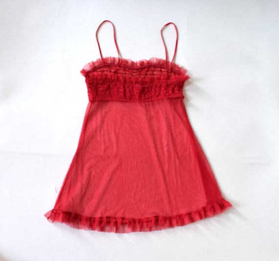 Sexy Lingerie See Through Red Lingerie Nightie Se… - image 3