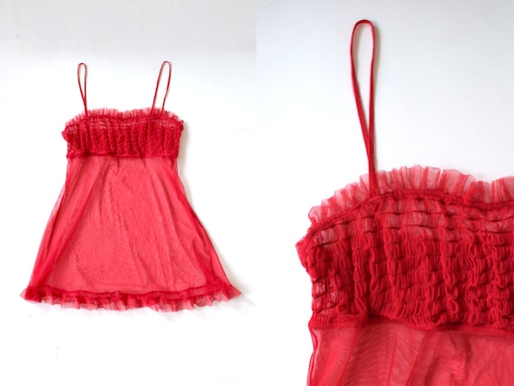Sexy Lingerie See Through Red Lingerie Nightie Se… - image 6