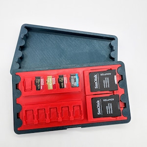 Opbergdoos voor 10 microSD- en 2 SD-kaarten, magnetische organizer van PETG met TPU-onderkant — Tech Memory 10+2