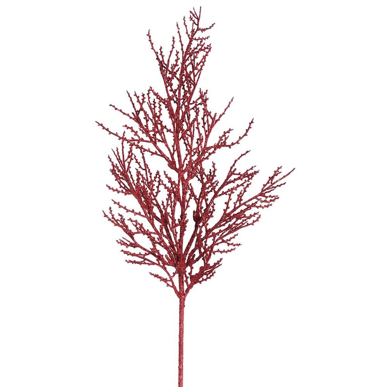 Vickerman 28 inches Red Glitter Wild Huck Spray 6 Bag - L162403