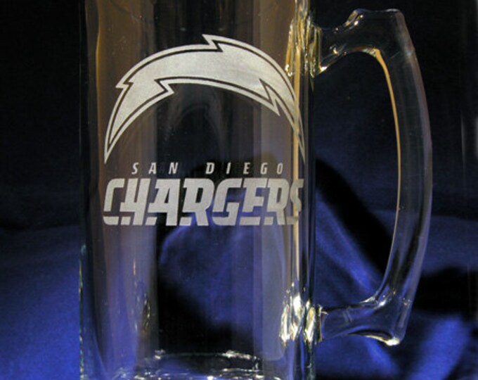 San Diego Chargers Handetched 27.25 Oz. Beer Mug Made in USA Etsy