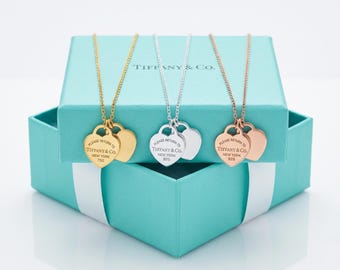 Designer Inspired Return To Heart Necklace, Dual Tag Charm Chain, Luxury Gift