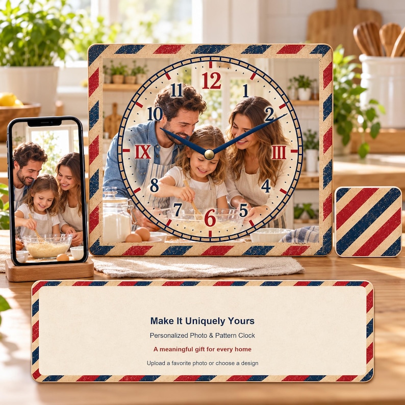 Clock Interfac Custom Airmail Envelope Wall Clock, New Home Family Name Clock ...