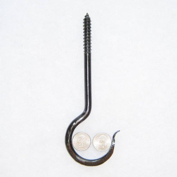 Ceiling Hook, Set of Two, 3/8 X 7 1/2 X 2, Forged Hooks, Lag Hooks