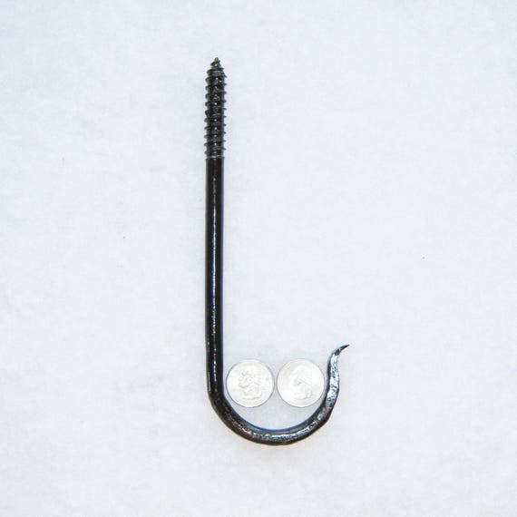 Cabin Hook 3 8 X 7 1 2 X 2 Hand Forged Hooks Blacksmith Etsy