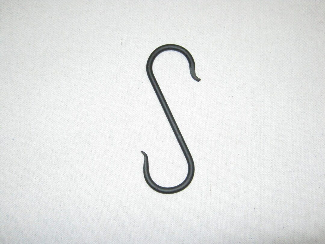 6 S Hook, Wrought Iron S Hook, Hand Hook, Blacksmith Hook, Bug