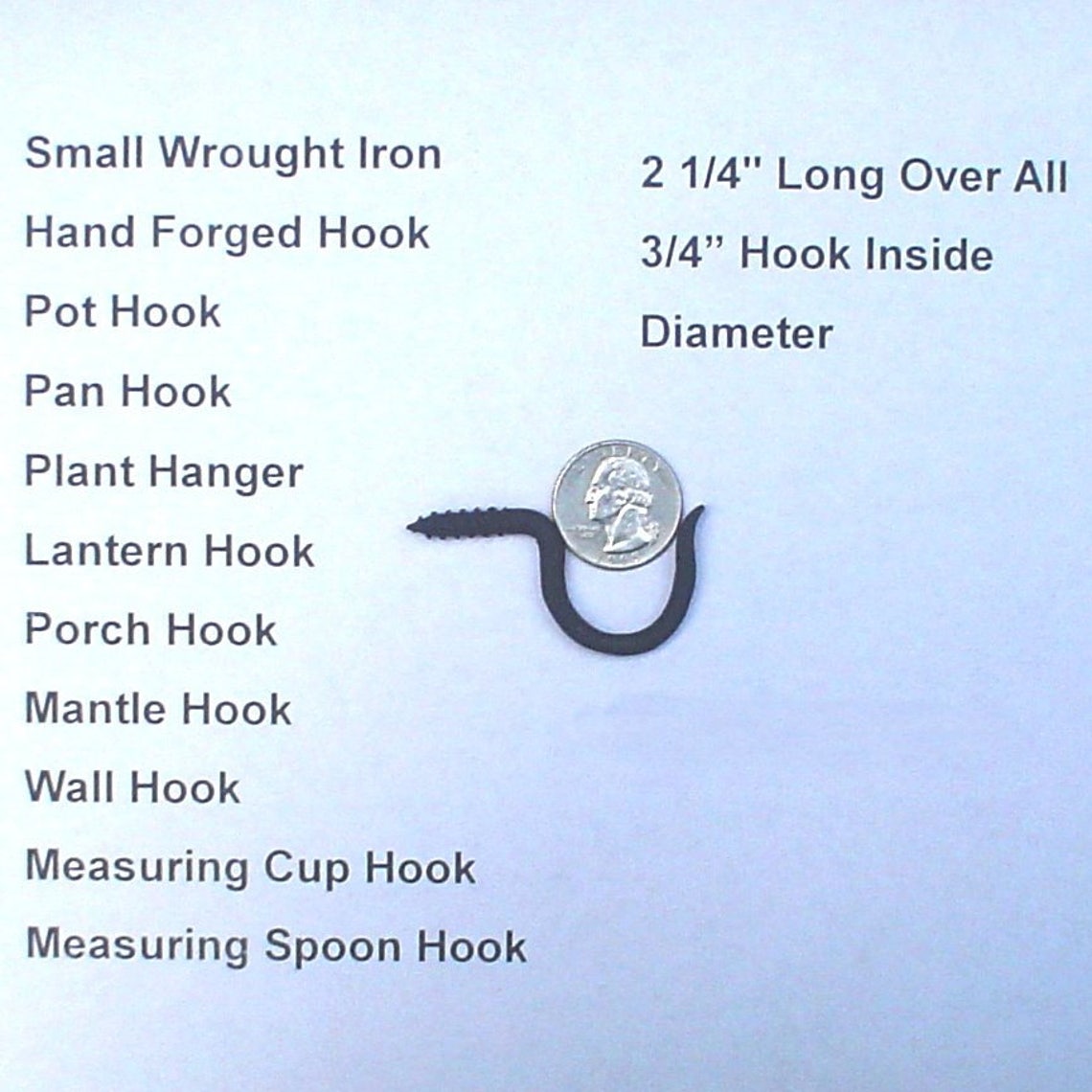 Cup Hooks 3/16 X 2 1/4 X 3/4 Measuring Cup Hook Handmade Etsy