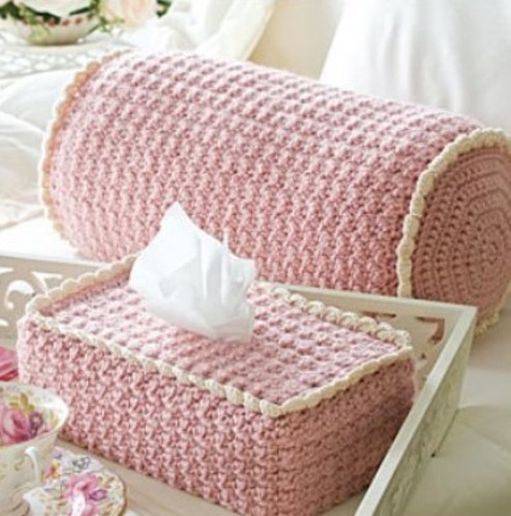 Cozy Crochet Pattern Bolster Pillow Boutique Tissue Cover Etsy