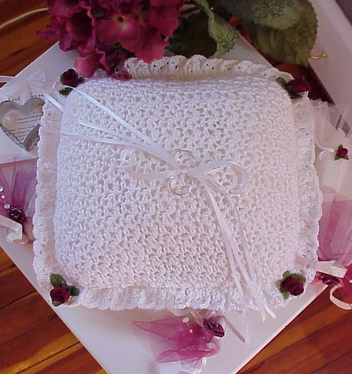 Crochet ring bearer pillow sale