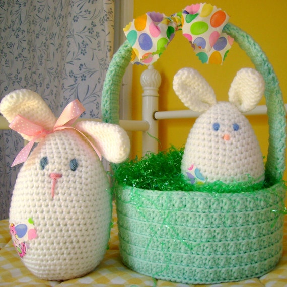 Easter Bunny CROCHET PATTERN Basket With Bunny and Baby Bunnie Etsy