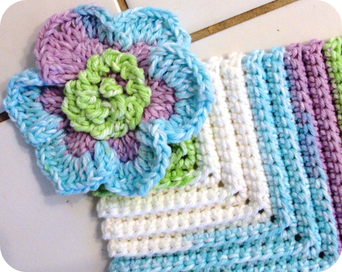 CROCHET PATTERN Dishcloth Scrubbie Towel Vintage Look Towel, Dishcloth