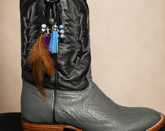 Hand crafted western boot tassel charm