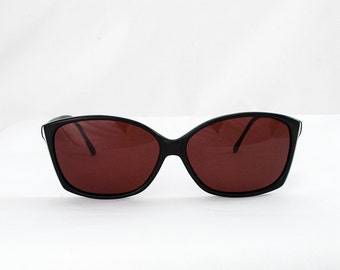 Vintage 90s Oversized Butterfly Glossy Black Sunglasses.