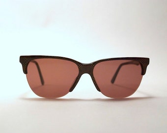 Vintage late 80s Brown-Bronze Half Frame INDO Brand Sunglasses.