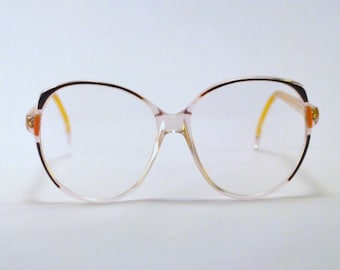 Vintage 80s Oversized Transparent/Purple Frames/Glasses.