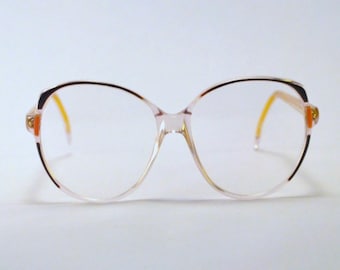 Vintage 80s Oversized Transparent/Purple Frames/Glasses.