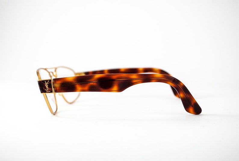 Yves Saint Laurent Vintage Frames for Men. Gold Tone/Bronze Color Frames.Chunky Tortoise Shell Arms image 3