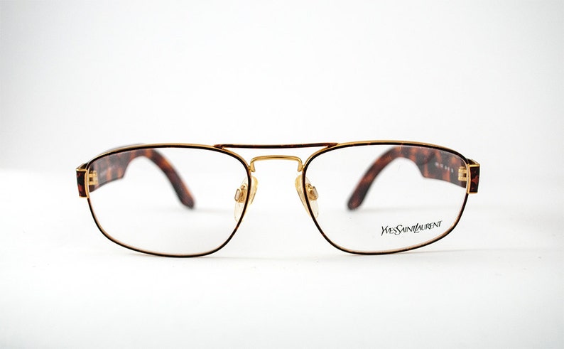 Yves Saint Laurent Vintage Frames for Men. Gold Tone/Bronze Color Frames.Chunky Tortoise Shell Arms image 1