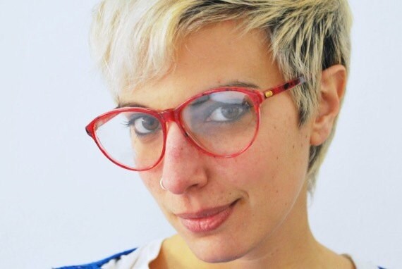 Puma Vintage Secretary Style Cherry Red 80s Frames/Glasses.