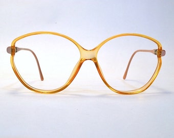PRETTY IN PINK Vintage 80s Two Tone Glasses/Frames In Transparent Orange And Sparkle Pink