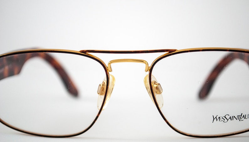 Yves Saint Laurent Vintage Frames for Men. Gold Tone/Bronze Color Frames.Chunky Tortoise Shell Arms image 4