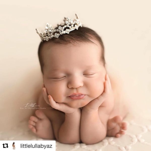 newborn crown photo prop baby girl crown tiara baby shower gift photography prop baby crown Newborn Crown gift newborn crown prop Malaina