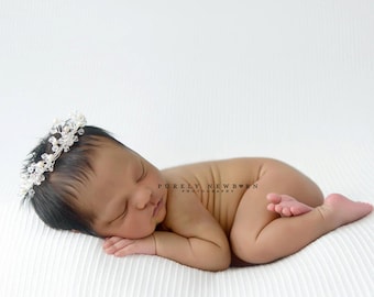 newborn baby girl crown baby shower gift tiara photography prop baby crown photo prop Newborn Crown baby halo baby crown prop Winter Whisper