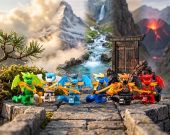 MOC 6 Dragon Ninjas Lloyd Jay Zane Cole Kai Nya, Ninjago Minifigure Set Gift