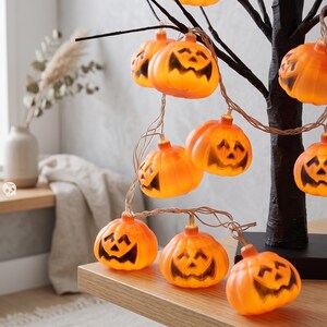 Plump Pumpkin String Lights, Glowing Jack O Lantern Fairy Light for Home & Dorm Decor, Spooky Seasonal Gift for Family