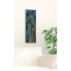 Ceramic Palm tree wall hanging, kitchen backsplash tiles, bathroom shower tiles, modern wall hangings, indoor outdoors ceramic wall art