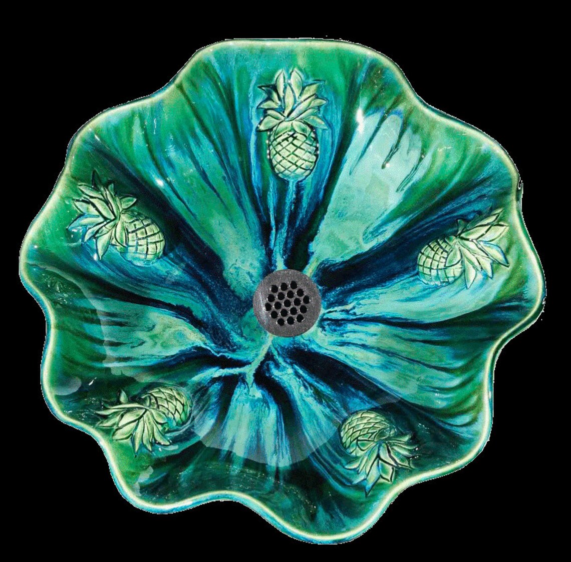 Ceramic Above Vessel Porcelain Sinks Double Vanity Green Etsy