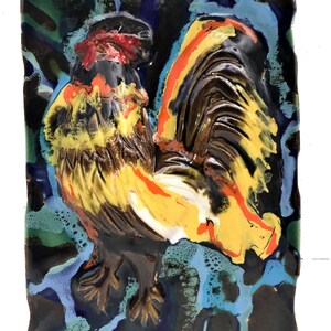 Hawaiian Roosters Wall art, Bathroom Shower Tiles, kitchen backsplash tiles, pool tiles, jacuzzi tiles, ceramic rooster wall plaque art