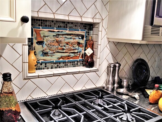 Turtle Ceramic Tile Wall Plaque Décor Pool Bathroom Kitchen Lp36