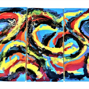 Large wall art, large Hawaiian art, large abstract painting on canvas, large maui artwork, large colorful painting, decorative Hawaiian tile