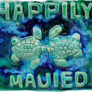 Kitchen Ceramic Turtle Wall Hanging, Tropical Hawaiian Decor, Bathroom Shower Wall Tiles