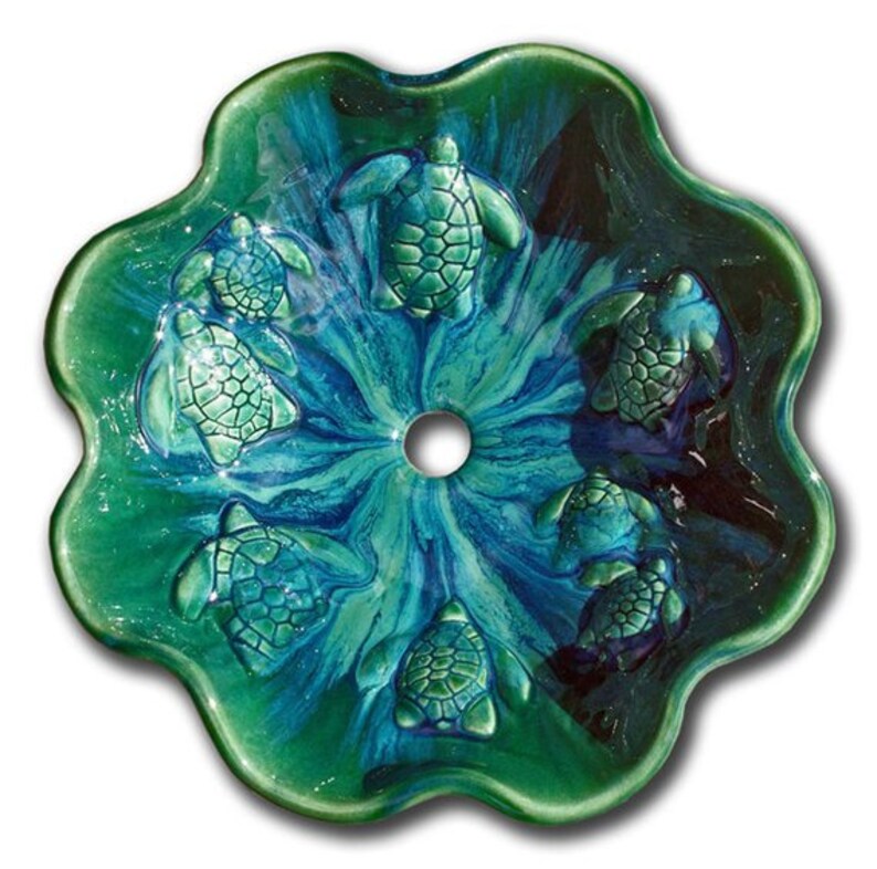 Handmade Ceramic Bathroom Sink, Tropical Hawaii Bathroom Design Ideas