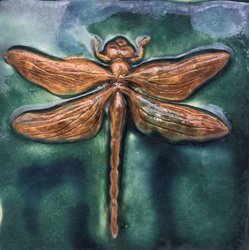 Ceramic Dragonfly Wall Decor, Kitchen Backsplash Tiles, Dragonfly